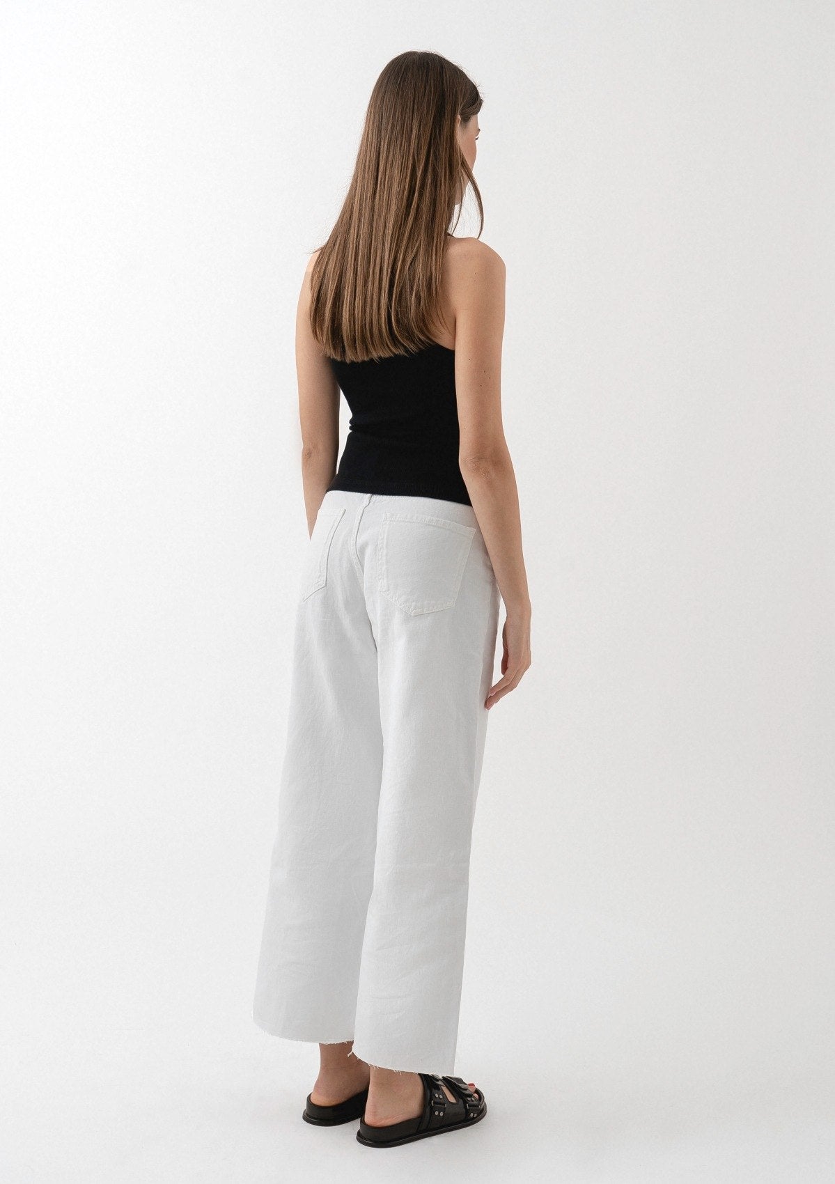 A black ribbed cotton tank top by Silk & tonic minimal fashion brand