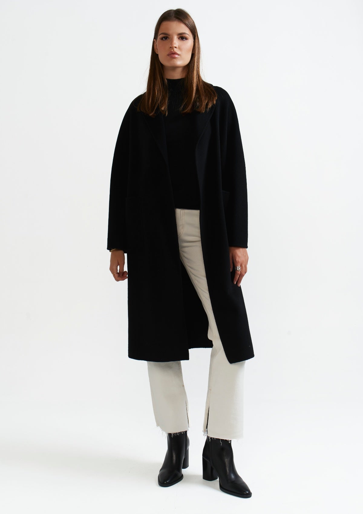 black-belted-wrap-cashmere-merino wool-coat-Silk & tonic