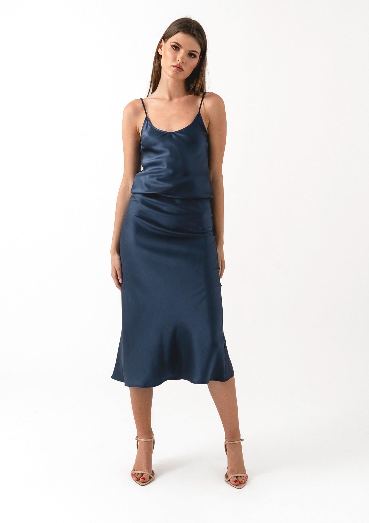 Navy blue skirt slip best sale