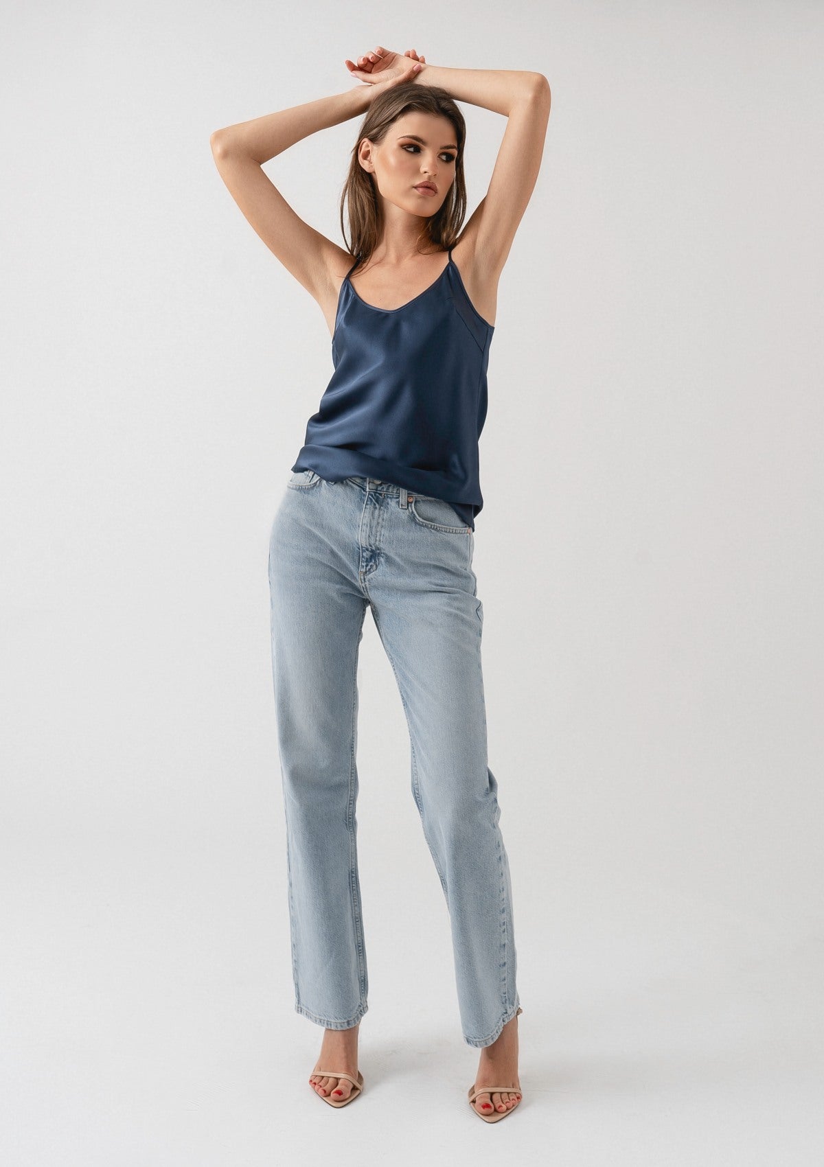 navy-blue-silk-top-Silk & tonic