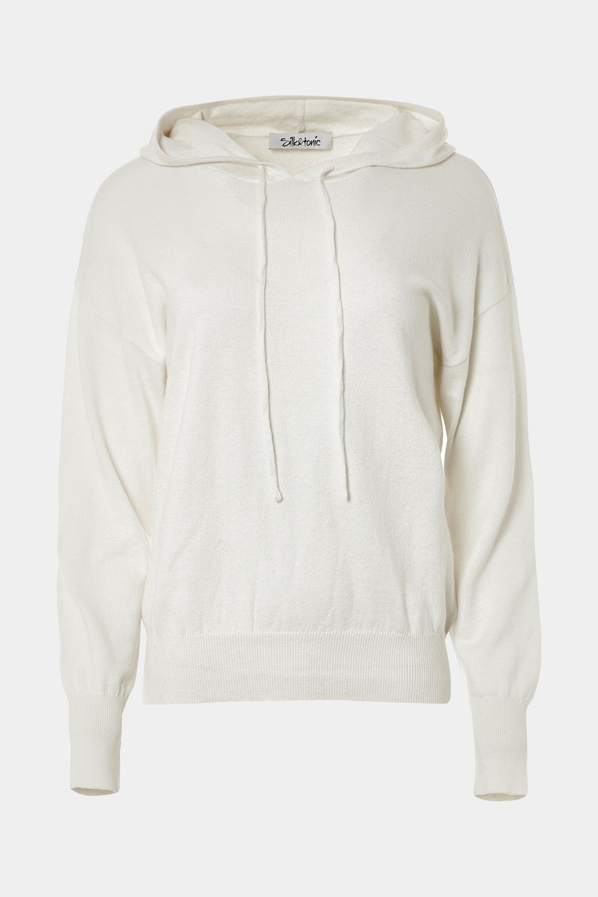 white cotton cashmere blend hoodie - Silk & tonic