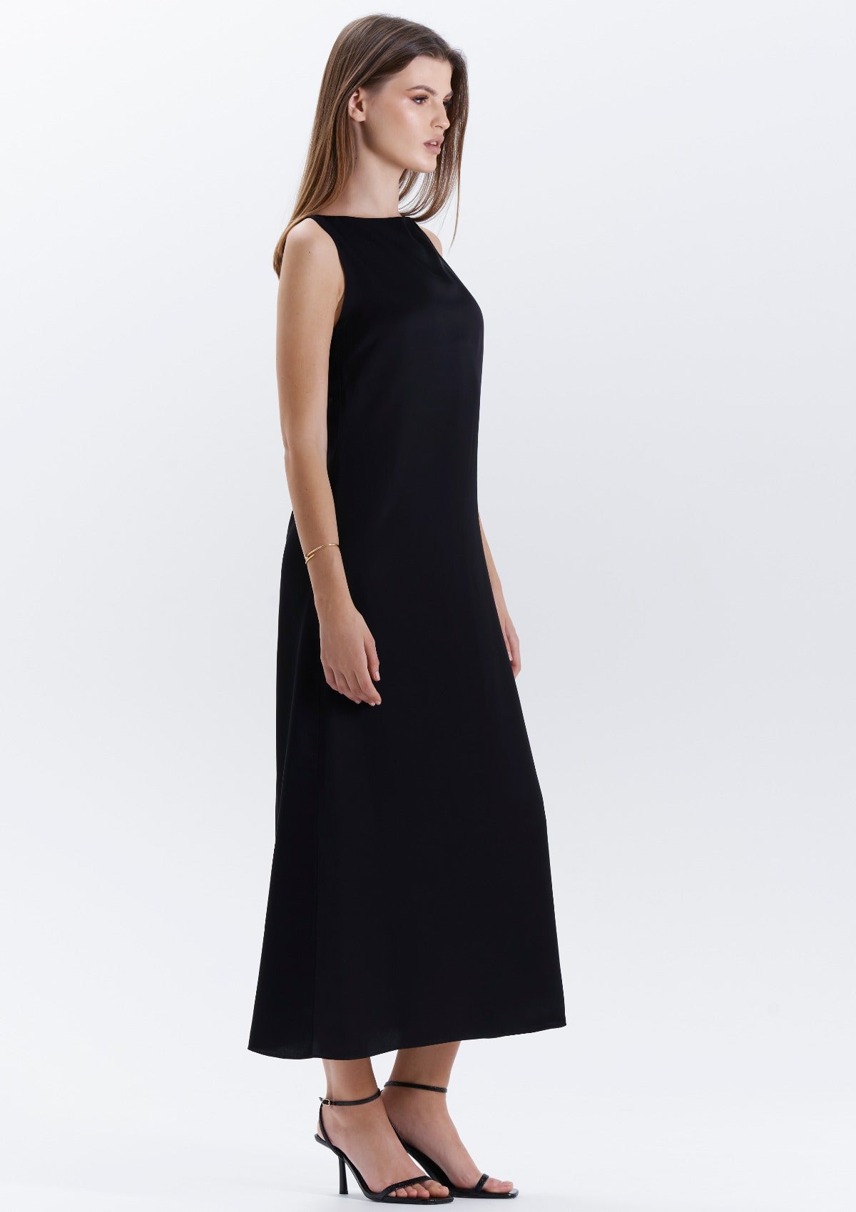 black-quality-viscose-midi-low-back-dress-by Silk & tonic