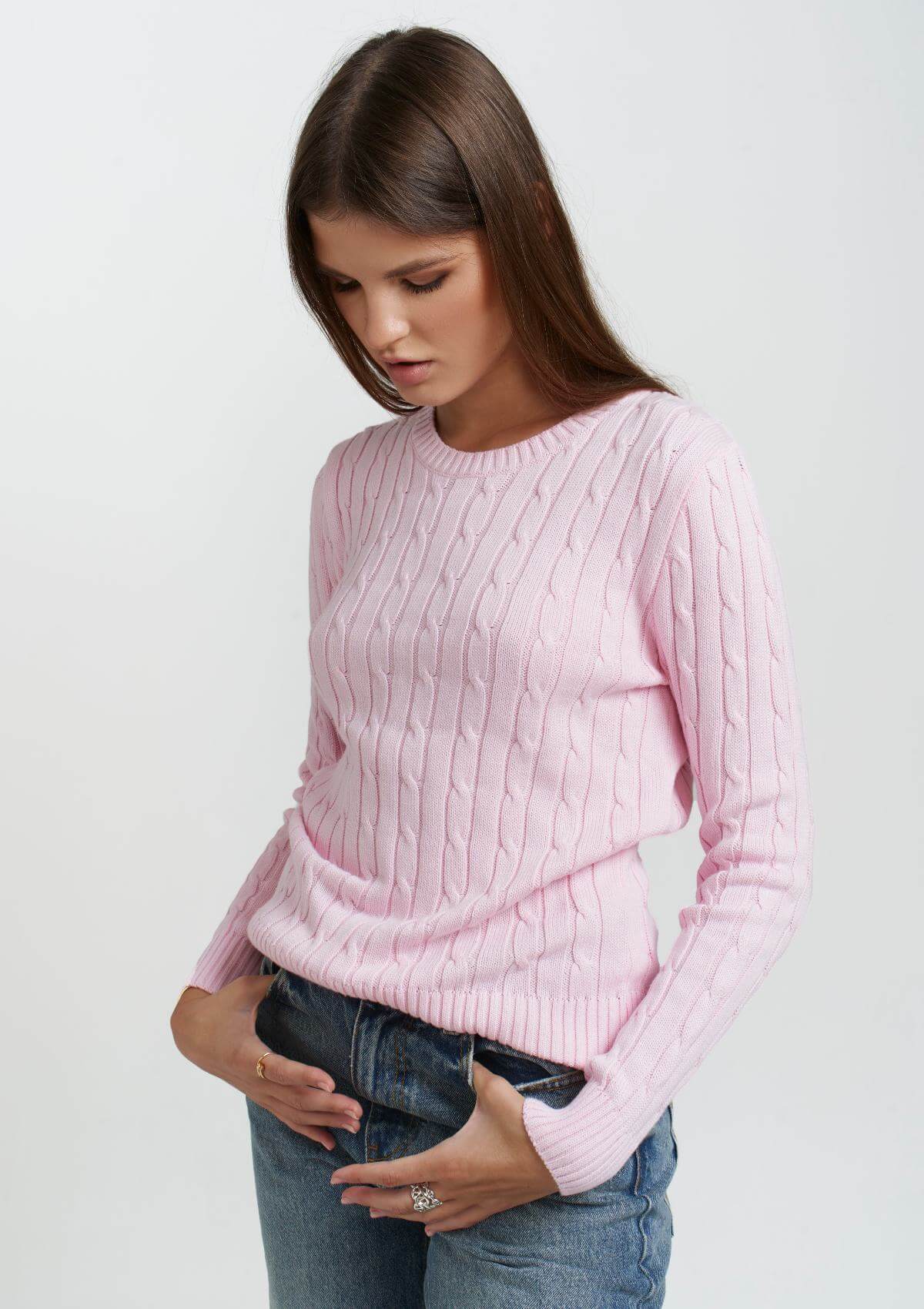 cotton-crewneck-pink-sweater-aw23-by Silk & tonic