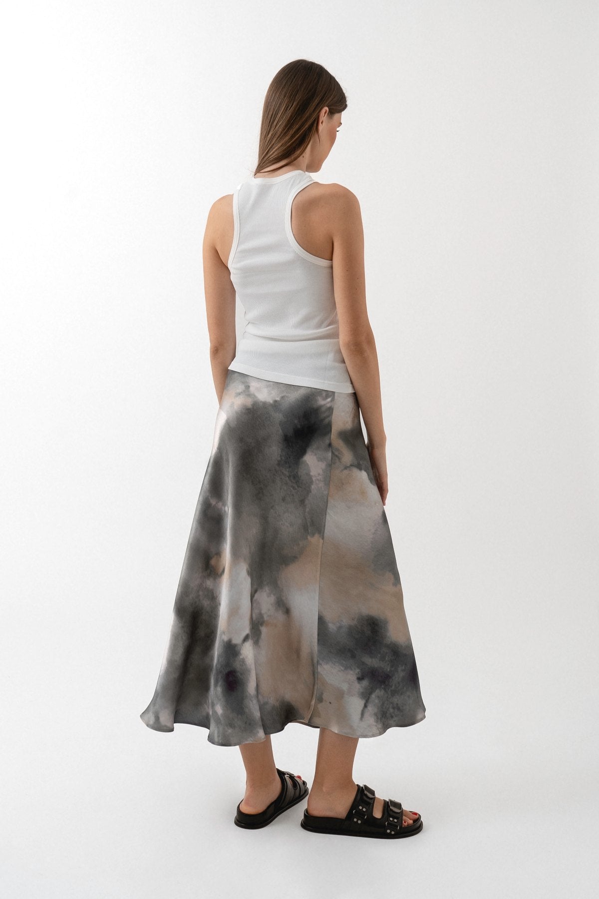 grey toned-midi-slip-skirt
