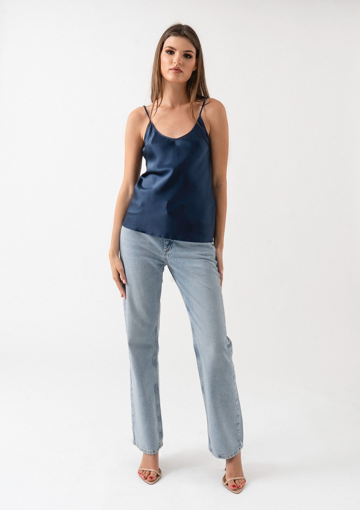 navy-blue-silk-camisole-top-Silk and tonic