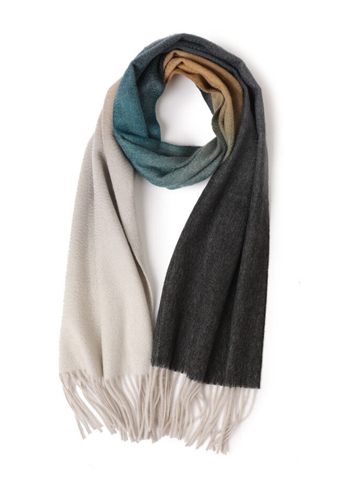 GRADIENT GREY TO WHITE SCARF