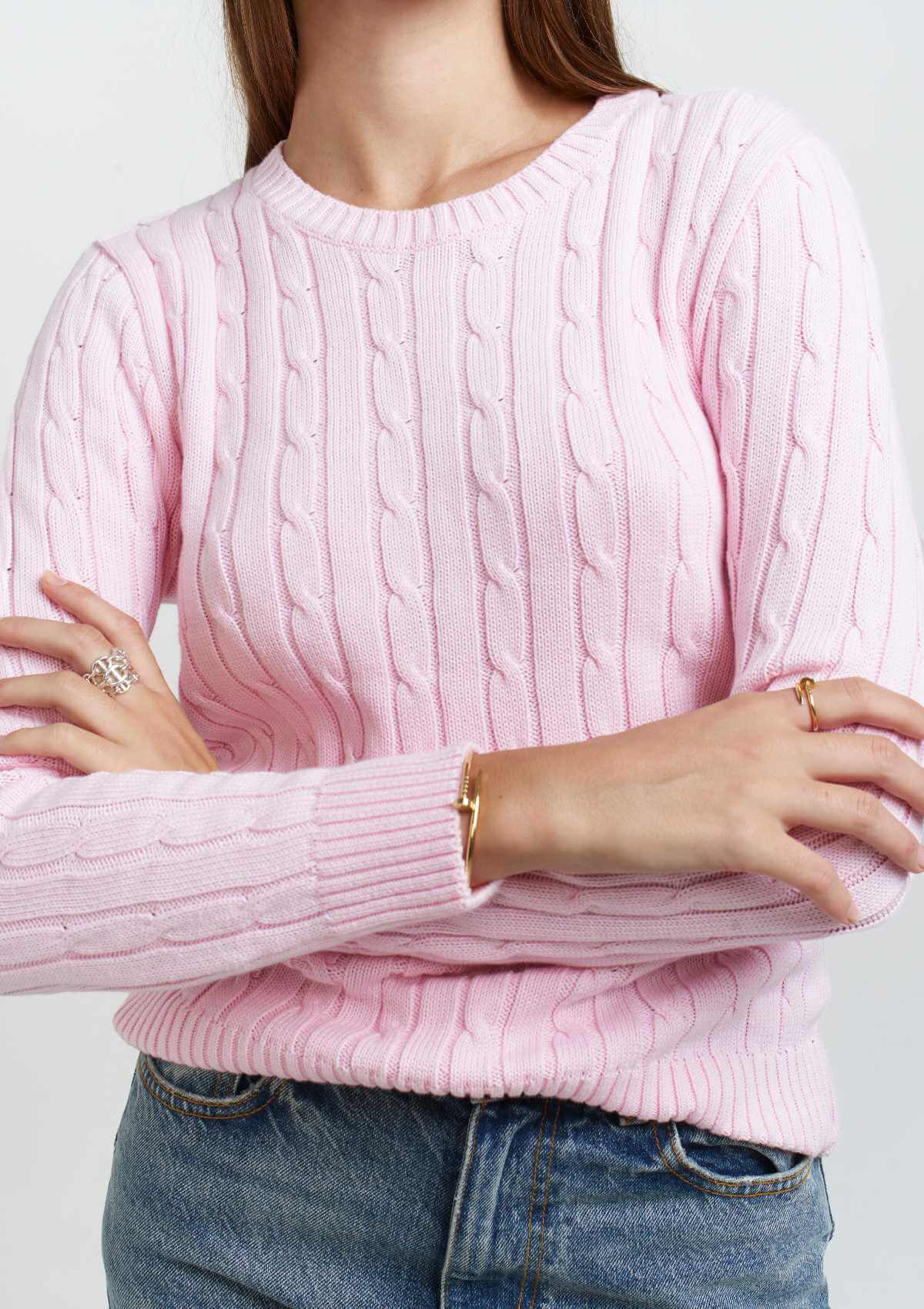 preppy-soft-pink-cotton-sweater-by Silk & tonic