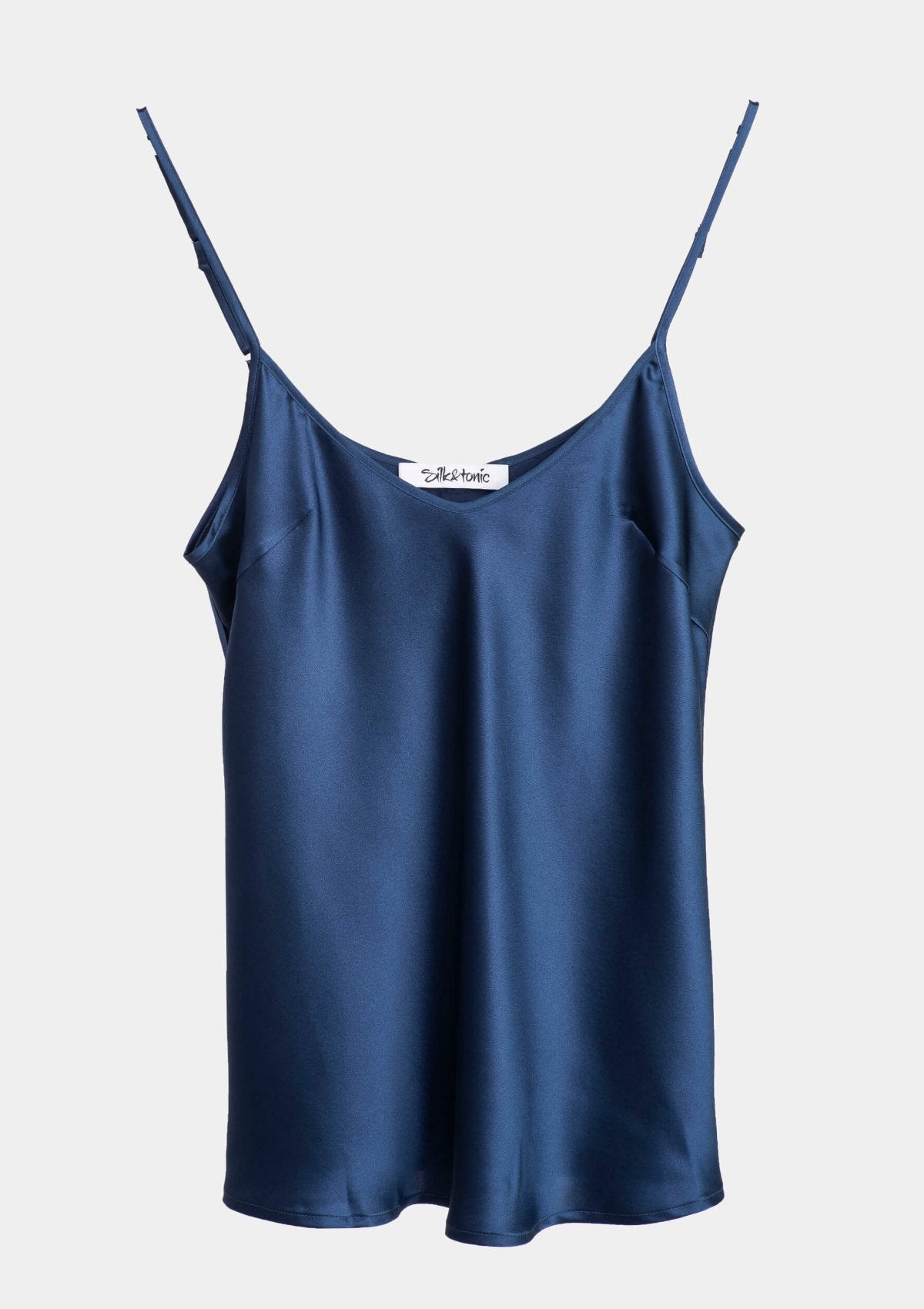 Navy Blue Silk Camisole Top