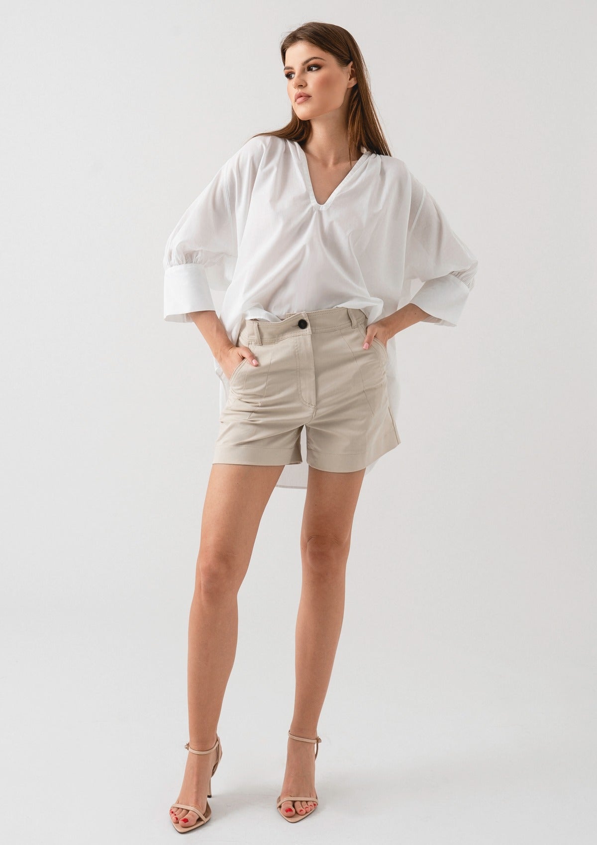 white-cotton-women's-shirt-loose-fit-Silk & tonic