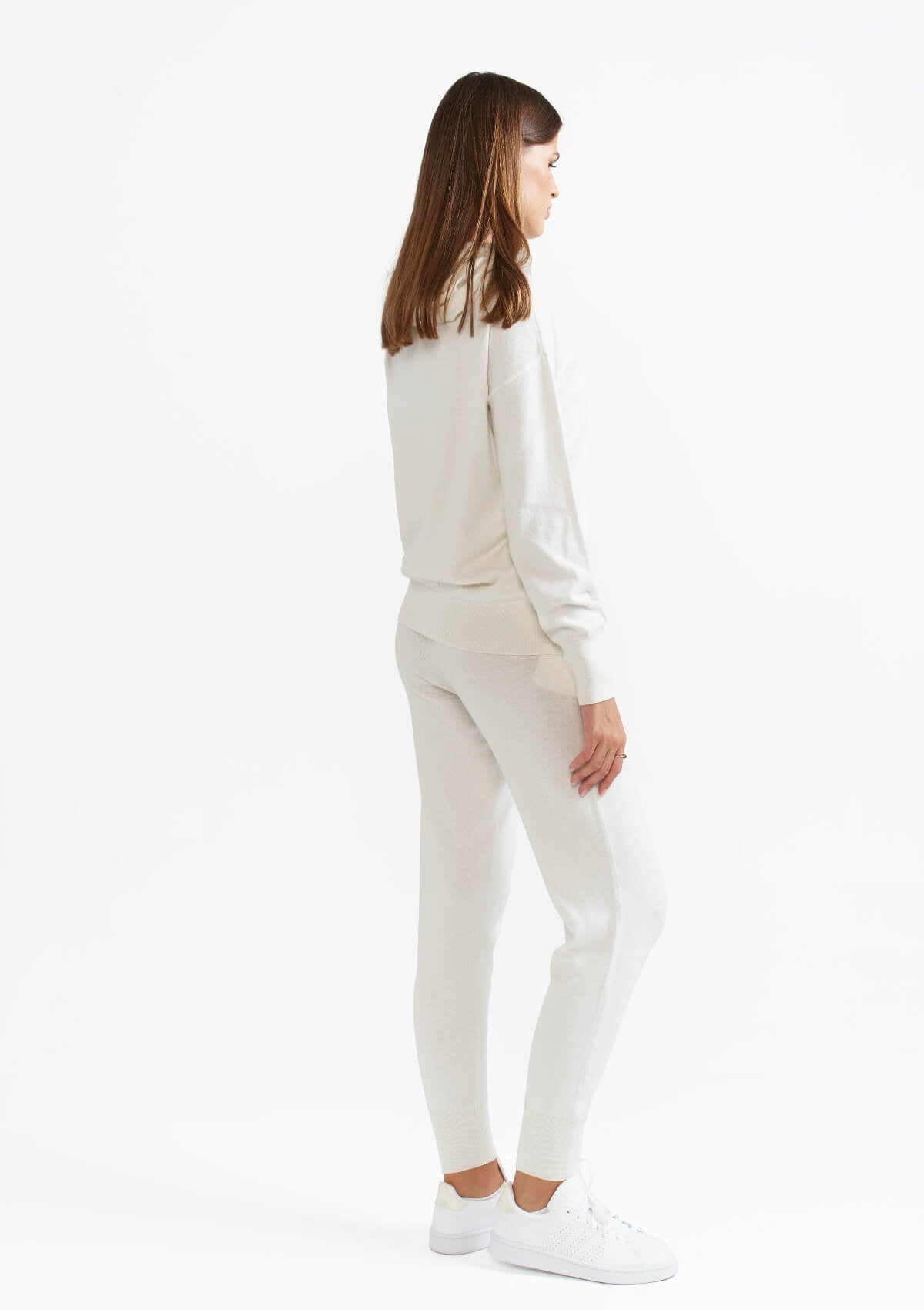 WHITE CASHMERE BLEND TROUSERS