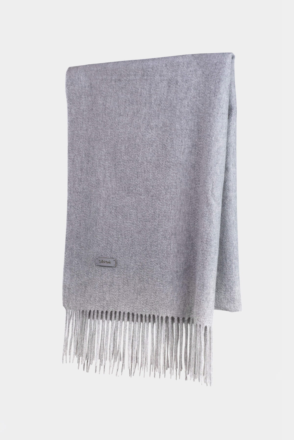 woven cashmere double grey scarf - silk & tonic